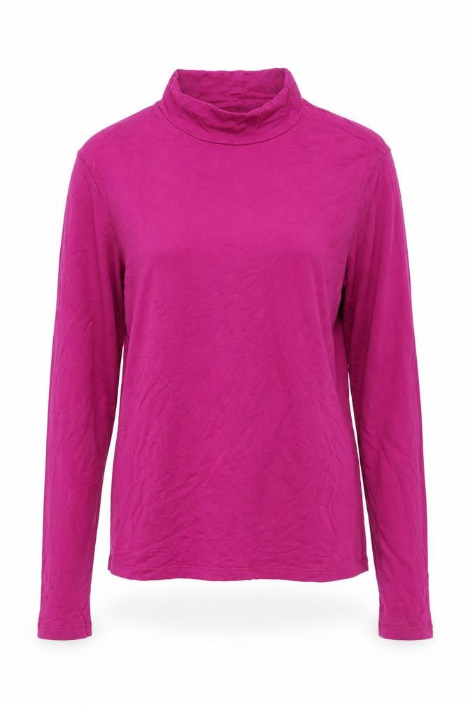 Warehouse Women’s Pink Mock Neck Long Sleeve Jersey Top Size M