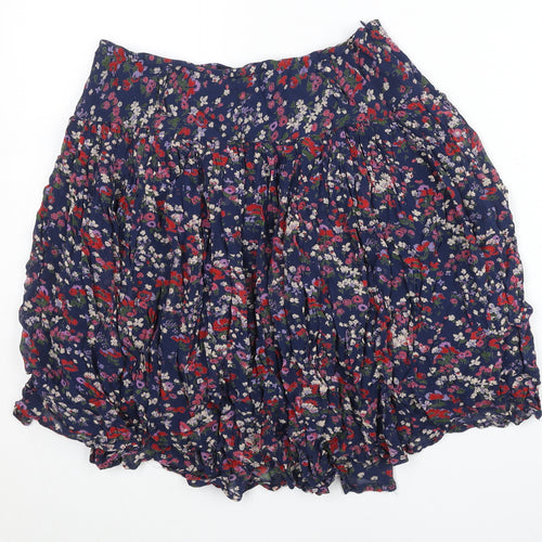 Linea Weekend Womens Blue Floral Peasant Skirt Size 8 Summer Boho