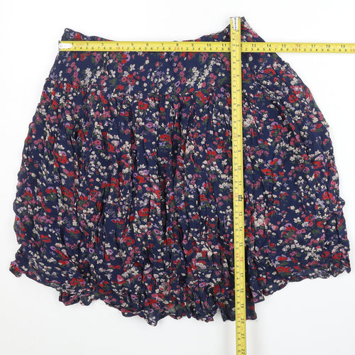 Linea Weekend Womens Blue Floral Peasant Skirt Size 8 Summer Boho
