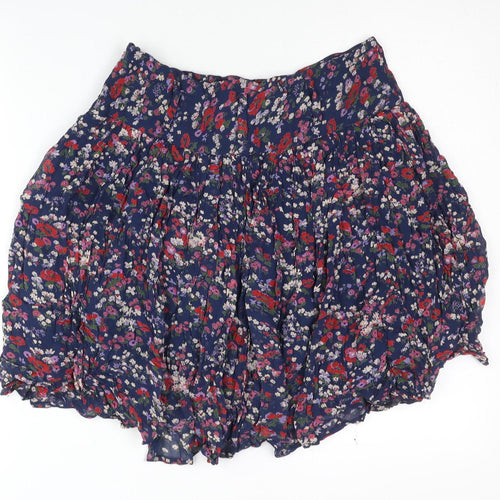 Linea Weekend Womens Blue Floral Peasant Skirt Size 8 Summer Boho