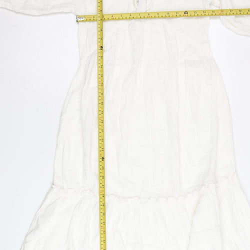 Accessorize Women’s White Cotton Kaftan Midi Dress XS UK 6