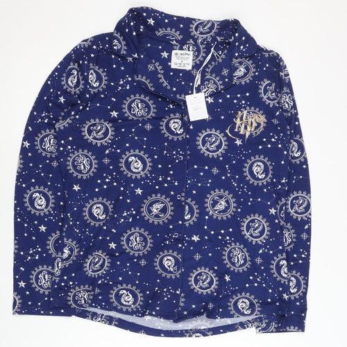 Harry Potter Womens Blue Long Sleeve Pyjama Top Shirt Style S 10-12