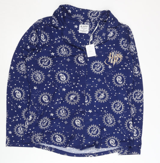 Harry Potter Womens Blue Long Sleeve Pyjama Top Shirt Style S 10-12