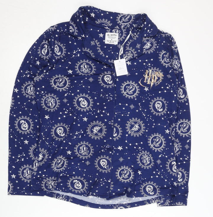 Harry Potter Womens Blue Long Sleeve Pyjama Top Shirt Style S 10-12