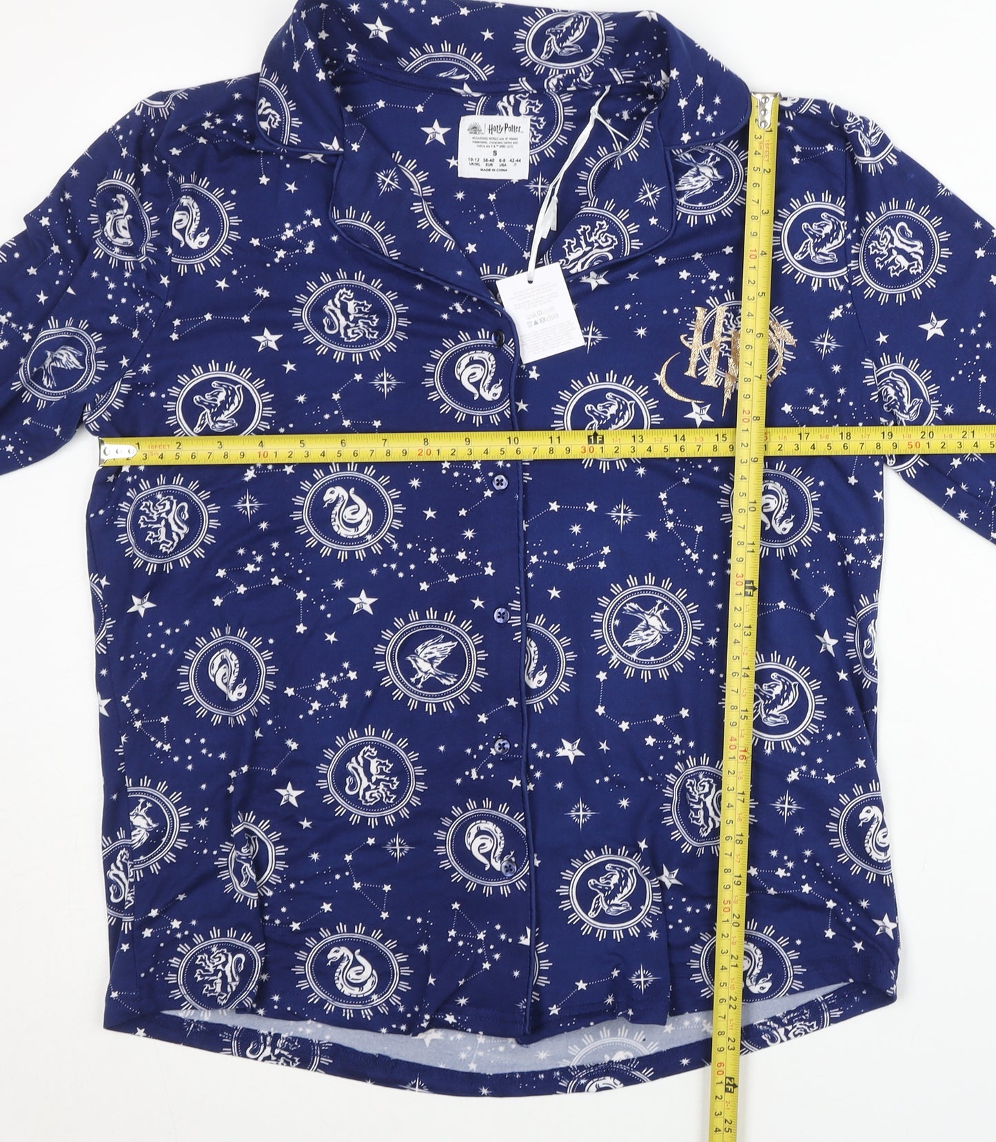 Harry Potter Womens Blue Long Sleeve Pyjama Top Shirt Style S 10-12