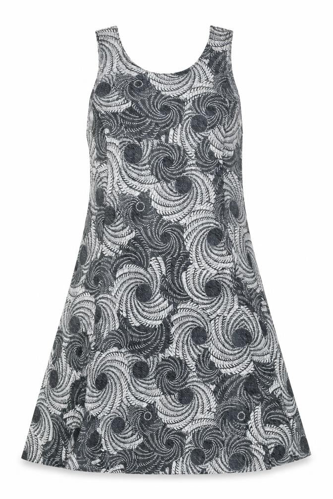 MoDA Mey Lou Mey Women’s Grey Geometric A-Line Knee Length Dress L