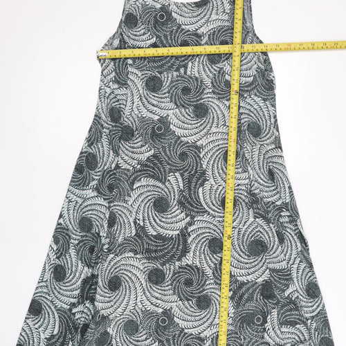 MoDA Mey Lou Mey Women’s Grey Geometric A-Line Knee Length Dress L