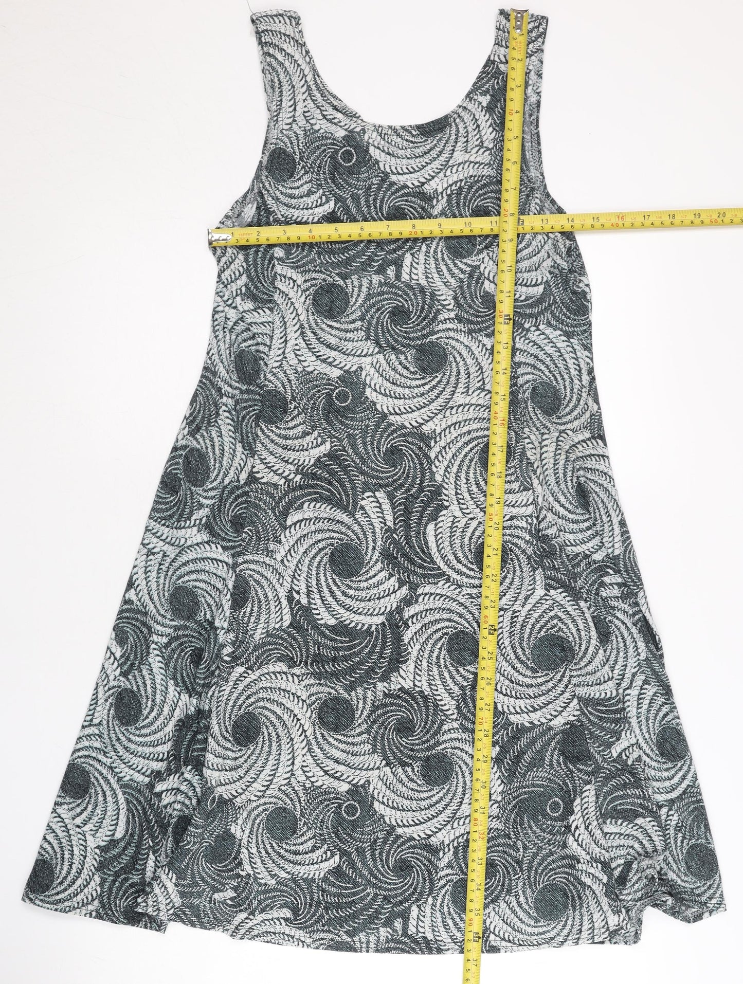 MoDA Mey Lou Mey Women’s Grey Geometric A-Line Knee Length Dress L