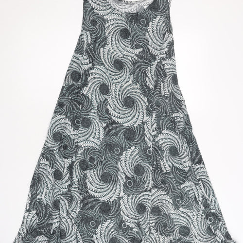 MoDA Mey Lou Mey Women’s Grey Geometric A-Line Knee Length Dress L