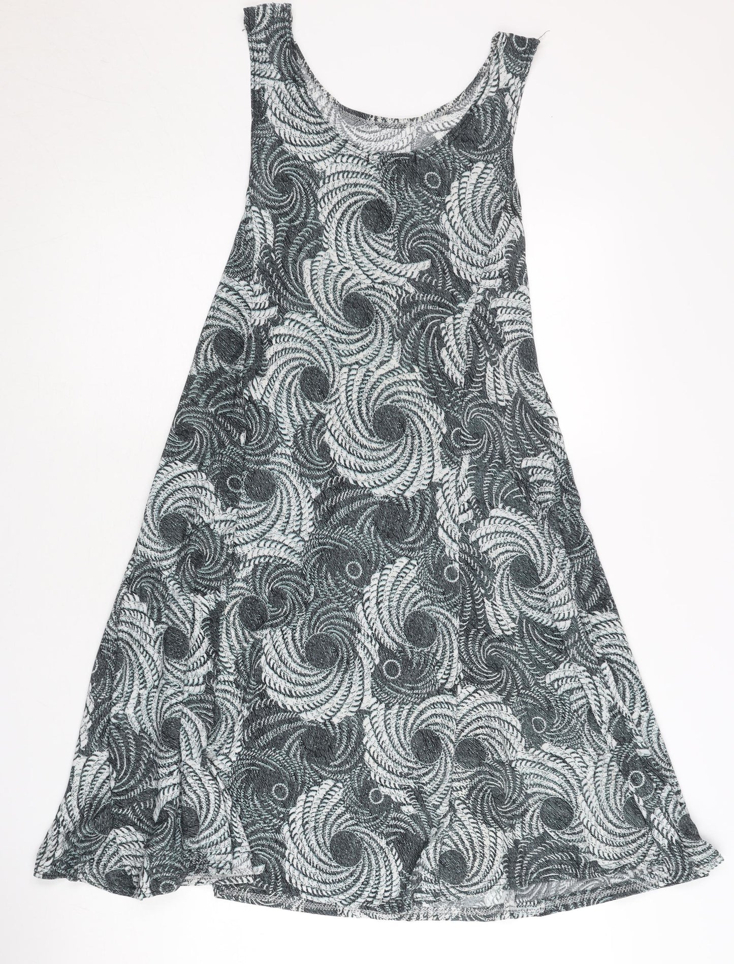 MoDA Mey Lou Mey Women’s Grey Geometric A-Line Knee Length Dress L