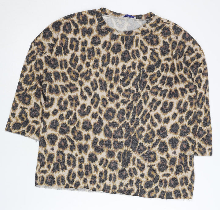 ZARA Women’s Brown Leopard Print Pullover Jumper Size 12