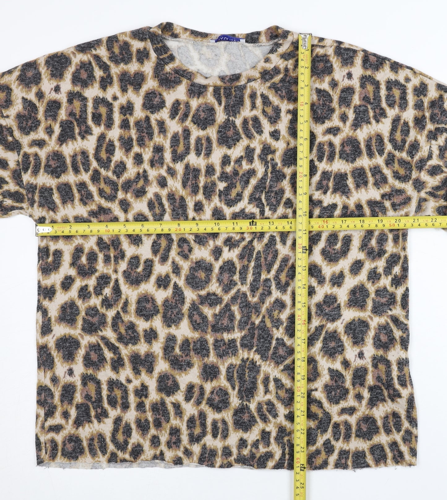 ZARA Women’s Brown Leopard Print Pullover Jumper Size 12