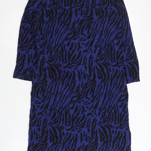 Marks and Spencer Womens Blue Animal Print Shift Dress Size 8