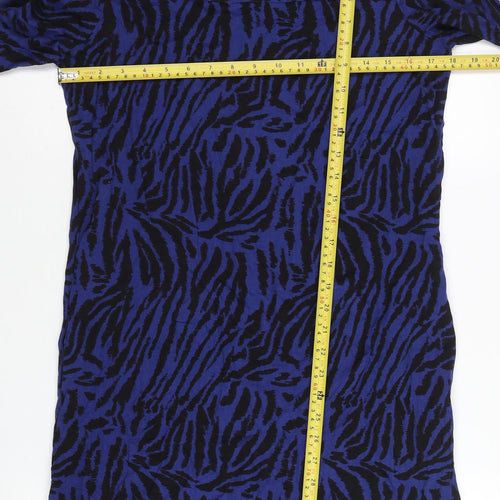 Marks and Spencer Womens Blue Animal Print Shift Dress Size 8