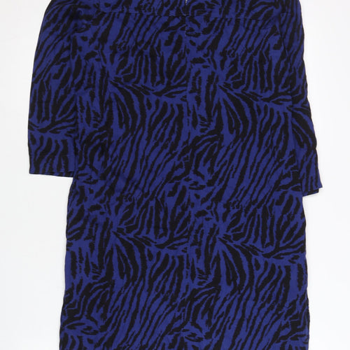 Marks and Spencer Womens Blue Animal Print Shift Dress Size 8