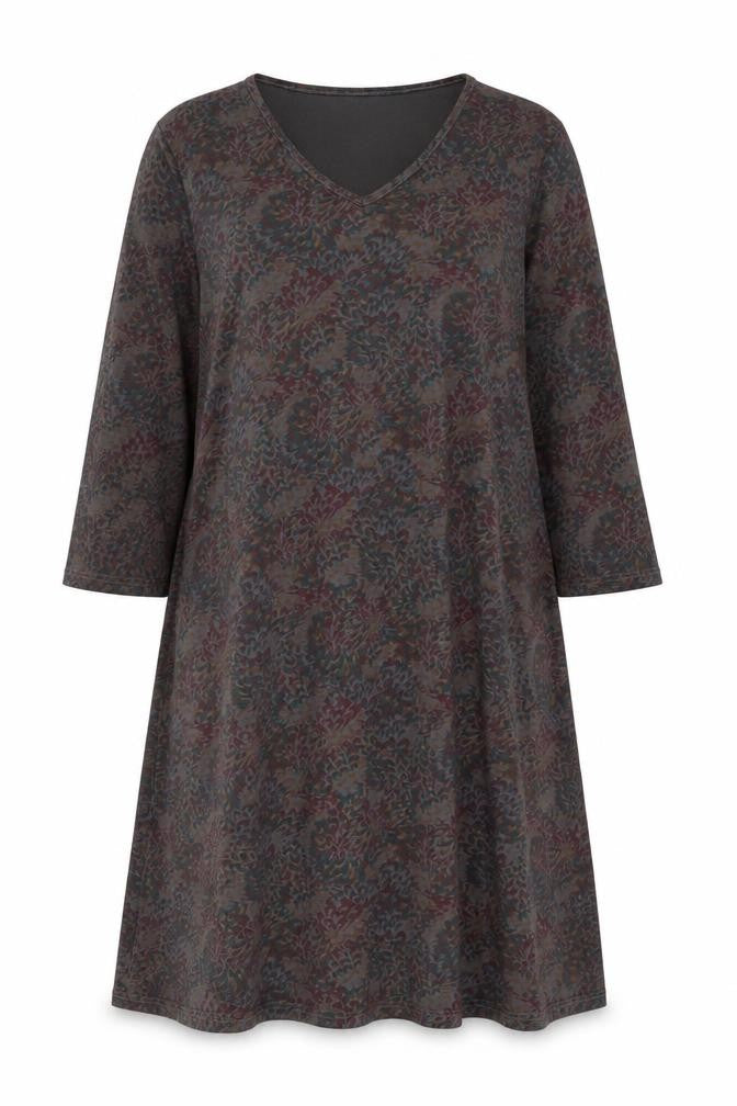 Being Casual Women’s Multicoloured A-Line Dress UK 24 V-Neck 3/4 Sleeve