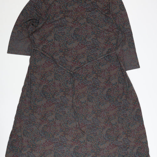 Being Casual Women’s Multicoloured A-Line Dress UK 24 V-Neck 3/4 Sleeve