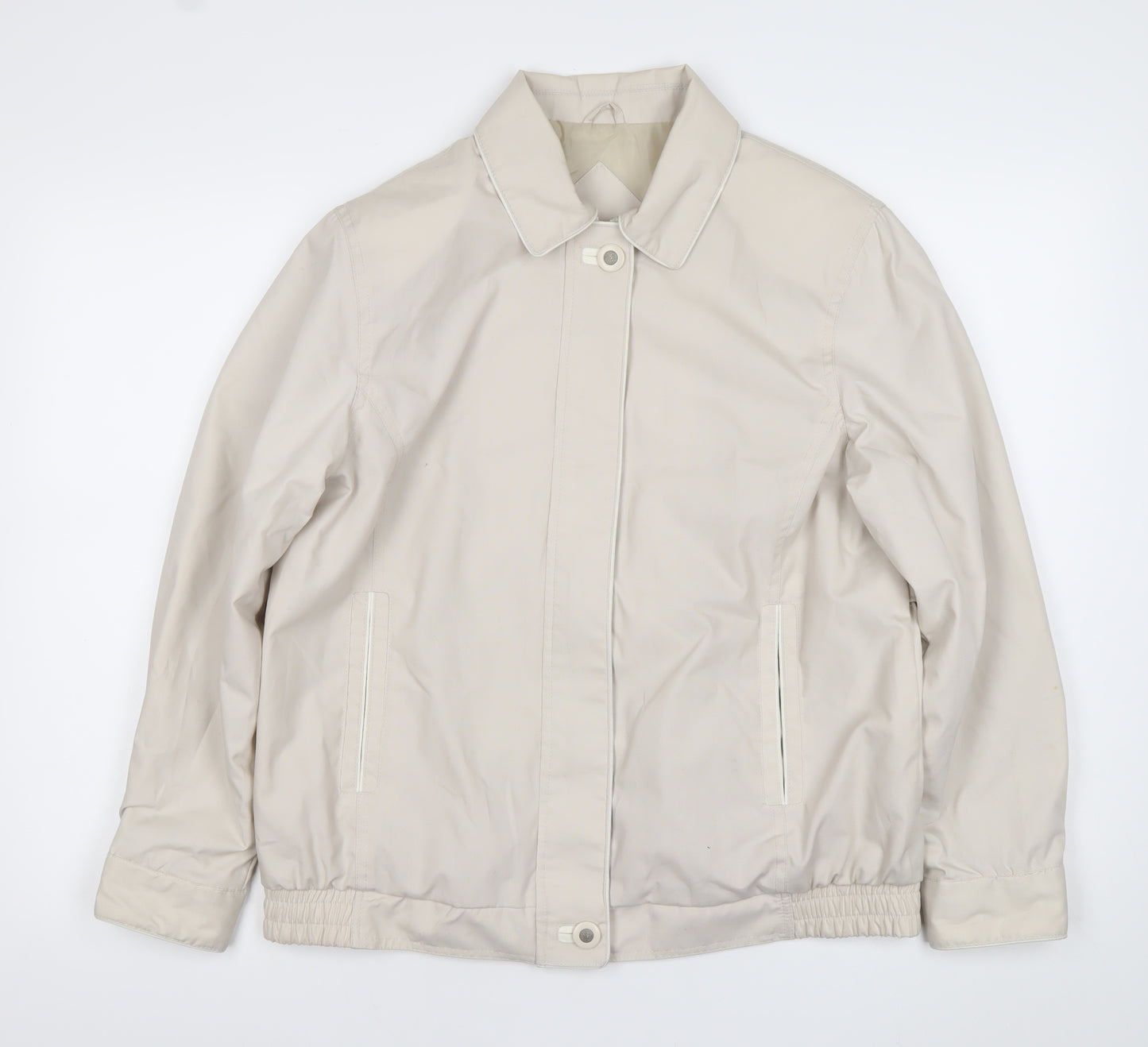 BHS Women Beige Jacket Size 14 Basic Casual Spring Coat