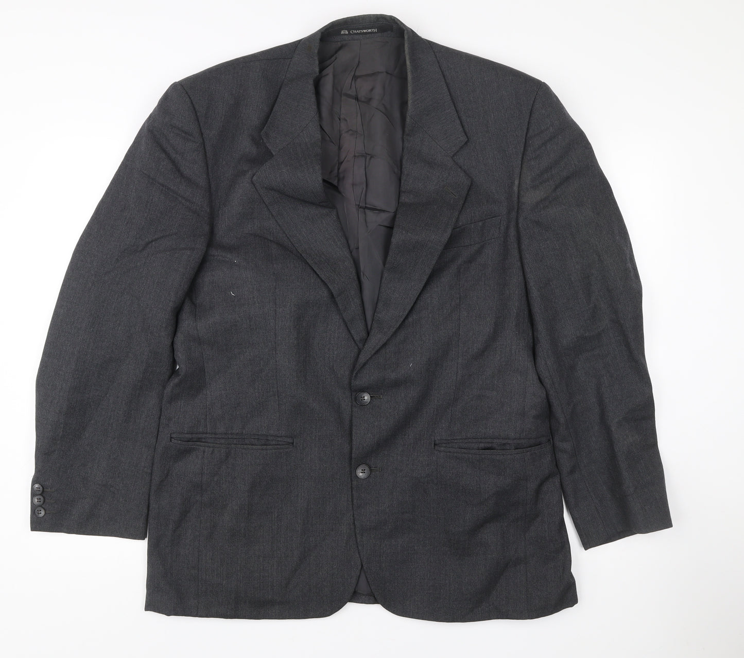 Chatsworth Men’s Grey Wool Blazer Jacket Size 40R Single Breasted