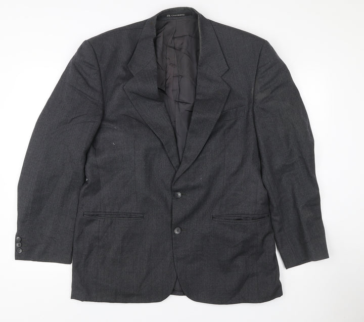 Chatsworth Men’s Grey Wool Blazer Jacket Size 40R Single Breasted