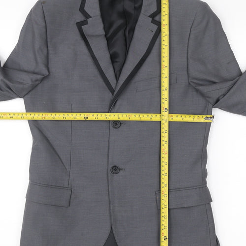 Topman Men's Grey Slim Fit Blazer Jacket Size 36 Chest Formal