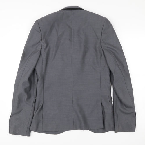 Topman Men's Grey Slim Fit Blazer Jacket Size 36 Chest Formal