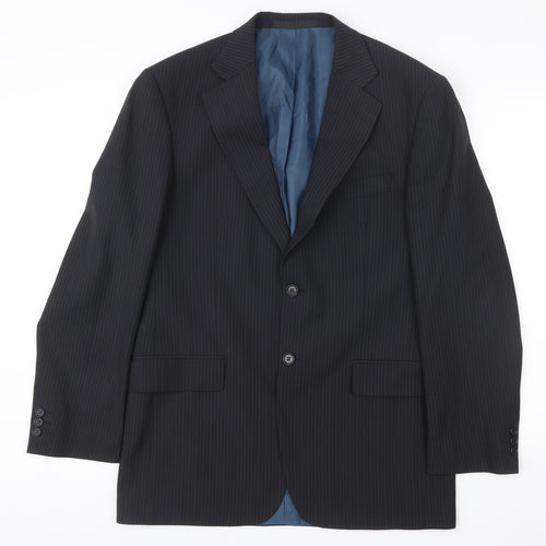 Marks and Spencer Men’s Blue Pinstripe Wool Blend Blazer Jacket 38R