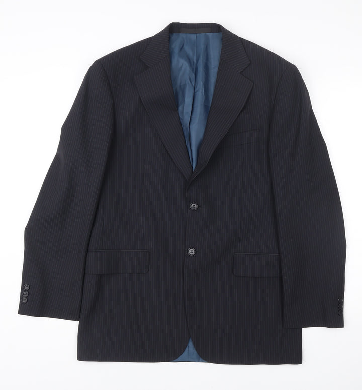 Marks and Spencer Men’s Blue Pinstripe Wool Blend Blazer Jacket 38R