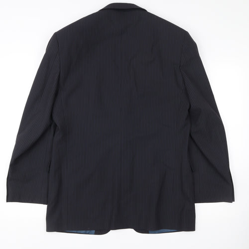 Marks and Spencer Men’s Blue Pinstripe Wool Blend Blazer Jacket 38R