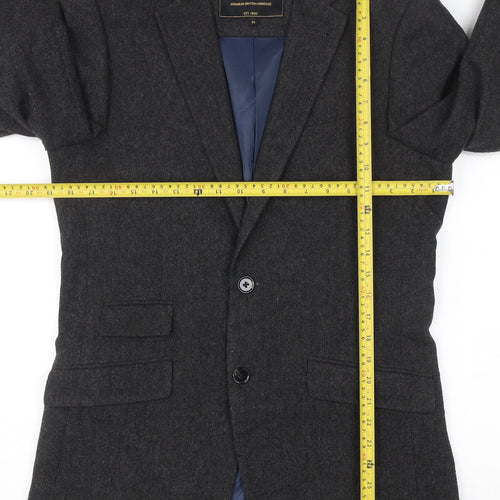 Greenwoods Men’s Grey Wool Blend Blazer Jacket Size 36R