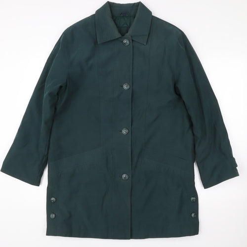 Nuage Womens Green Size 10 Mid-Length Overcoat Polyester Nylon