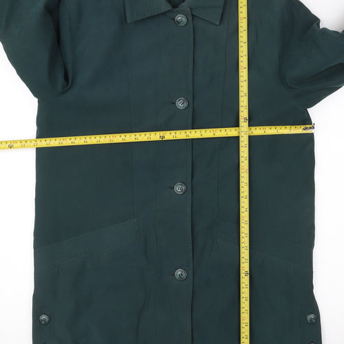 Nuage Womens Green Size 10 Mid-Length Overcoat Polyester Nylon
