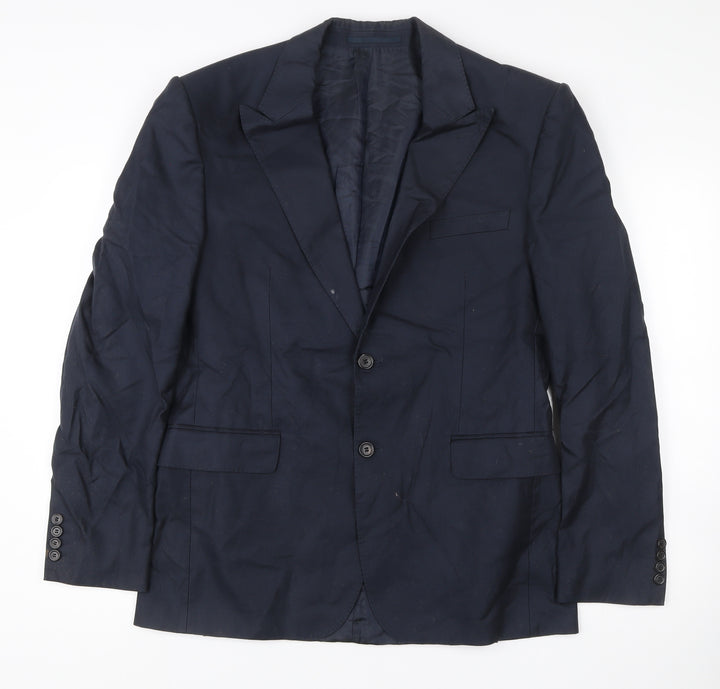 Hugo Boss Men's Blue 42R Blazer Jacket Cotton Business Formal
