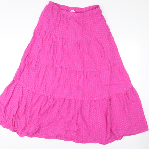 Hush Women’s Pink Bohemian Midi Peasant Skirt Size 10