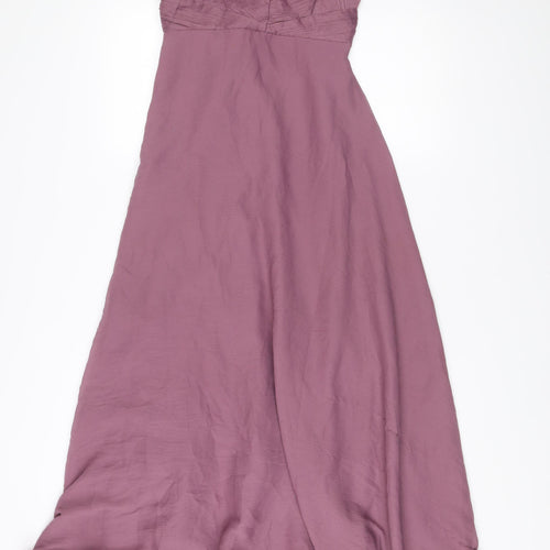 ASOS Women’s Purple Size 8 Midi Slip Dress V-Neck Cocktail Party