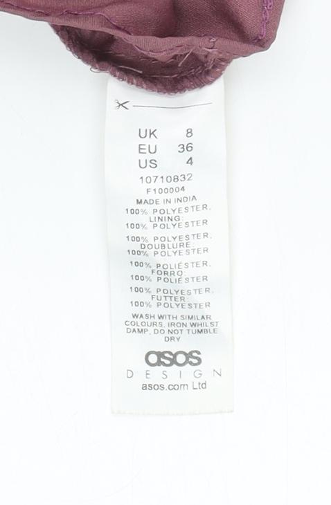 ASOS Women’s Purple Size 8 Midi Slip Dress V-Neck Cocktail Party