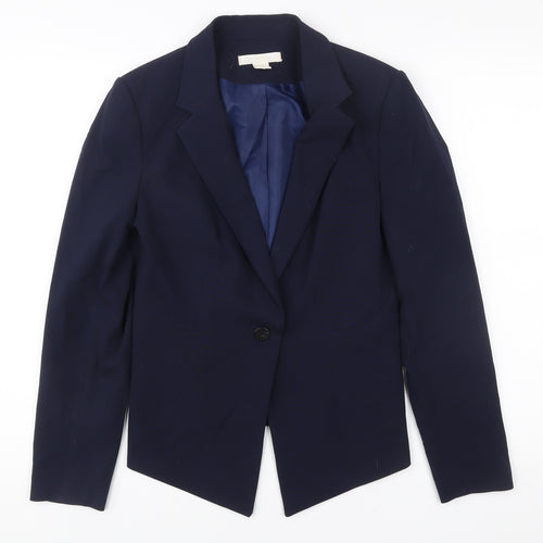 H&M Women’s Blue Size 10 One Button Tailored Suit Jacket