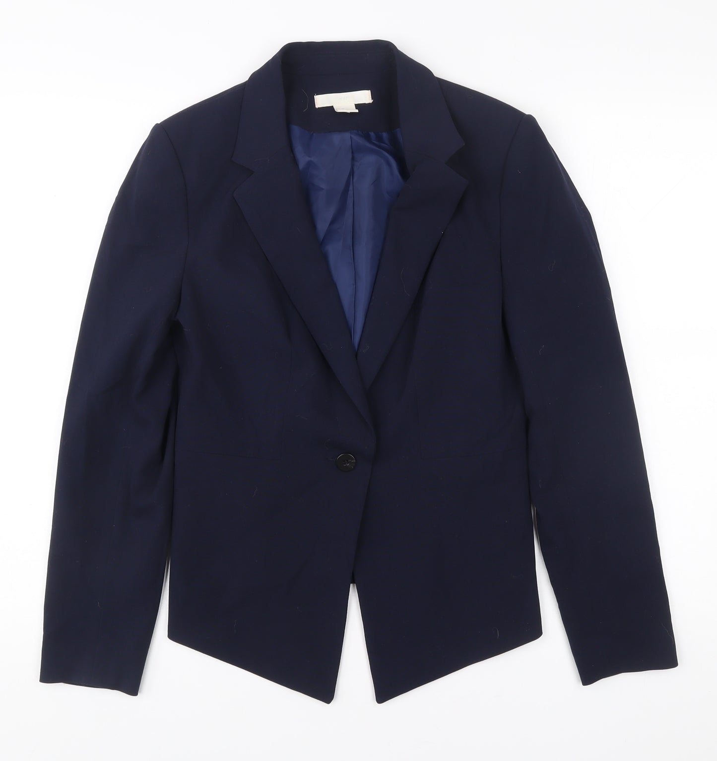H&M Women’s Blue Size 10 One Button Tailored Suit Jacket