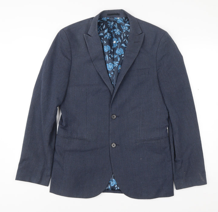 Next Men's Blue 38in Regular Fit Two-Button Blazer Jacket