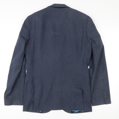 Next Men's Blue 38in Regular Fit Two-Button Blazer Jacket
