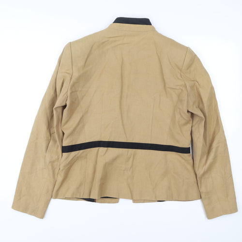 Mango Women Beige XL Suit Jacket Blazer Linen Blend Workwear