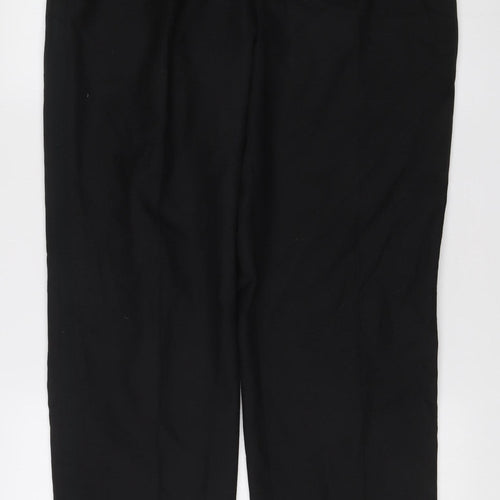 James Barry Unisex Adults Black Wool Blend Formal Dress Trousers Size 36R