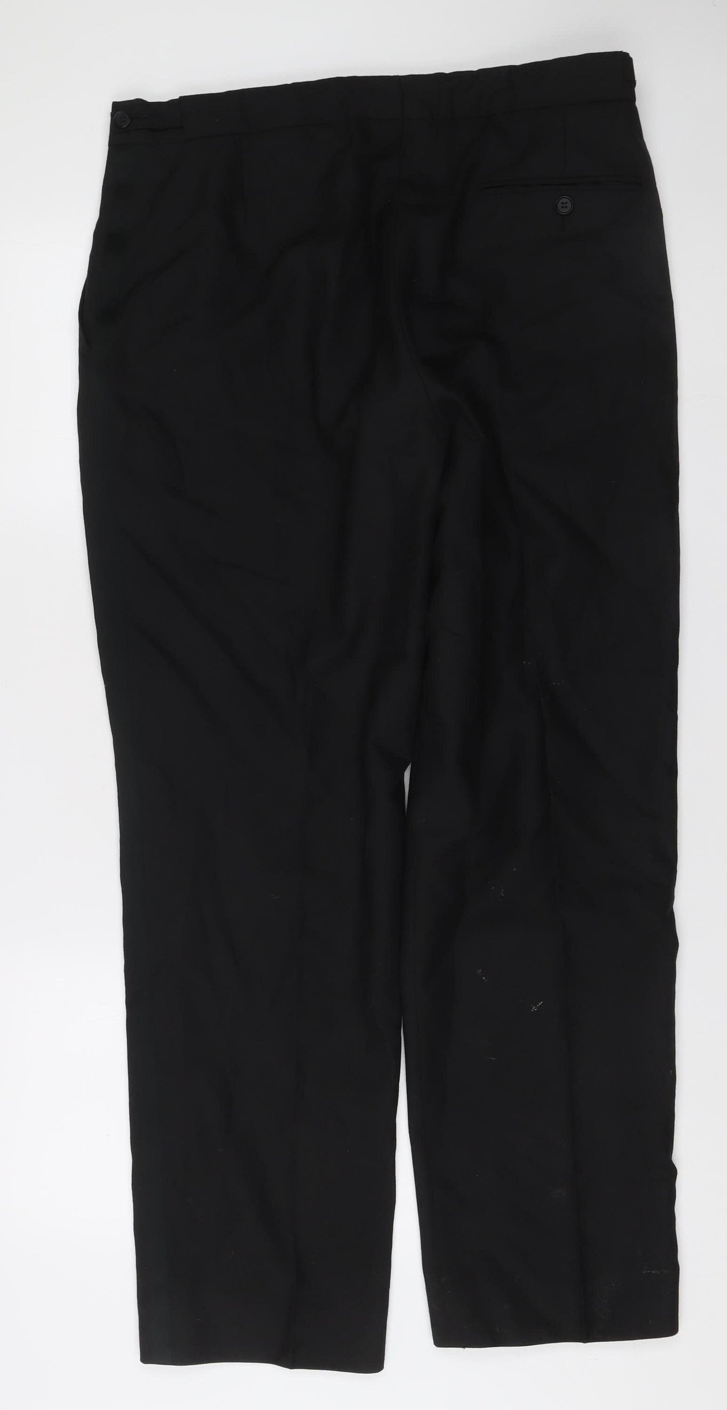 James Barry Unisex Adults Black Wool Blend Formal Dress Trousers Size 36R
