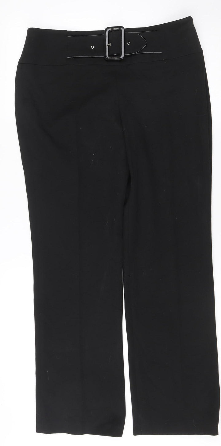 John Richmond Women’s Black Size 12 Slim Fit Belted Dress Pants