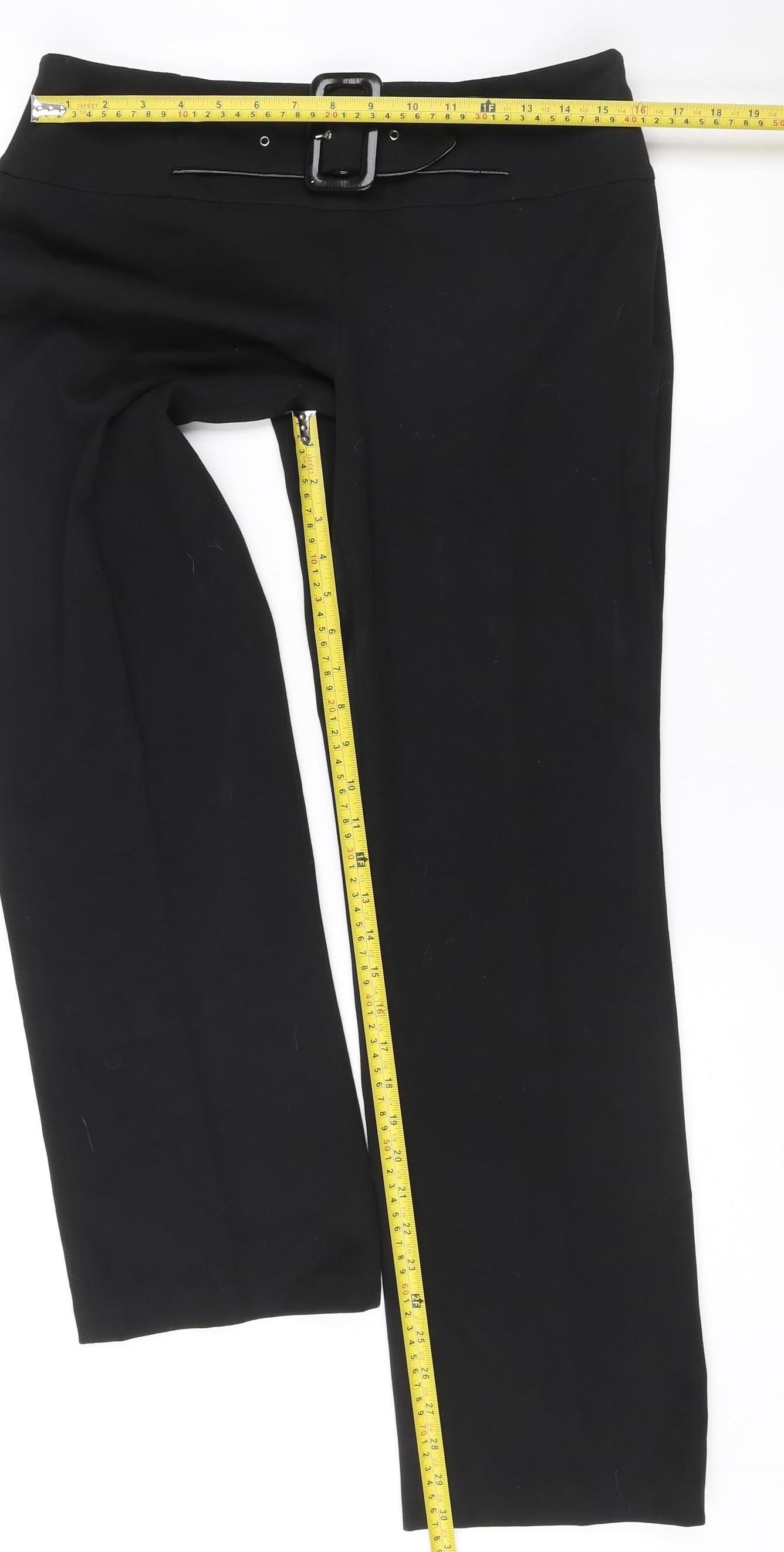 John Richmond Women’s Black Size 12 Slim Fit Belted Dress Pants