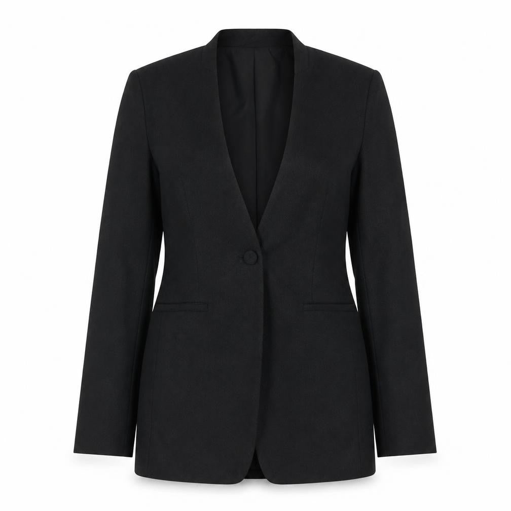 H&M Women’s Black Slim Fit Blazer Jacket Size 6 One Button Workwear