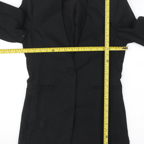 H&M Women’s Black Slim Fit Blazer Jacket Size 6 One Button Workwear