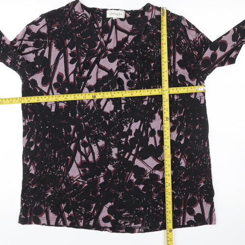 Thought Womens Purple Floral Long Sleeve Tunic Blouse UK 12