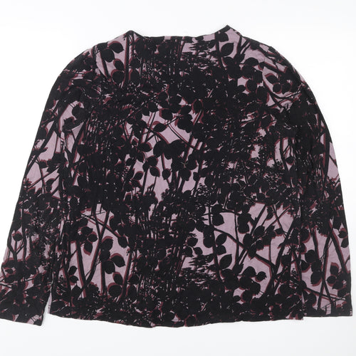 Thought Womens Purple Floral Long Sleeve Tunic Blouse UK 12