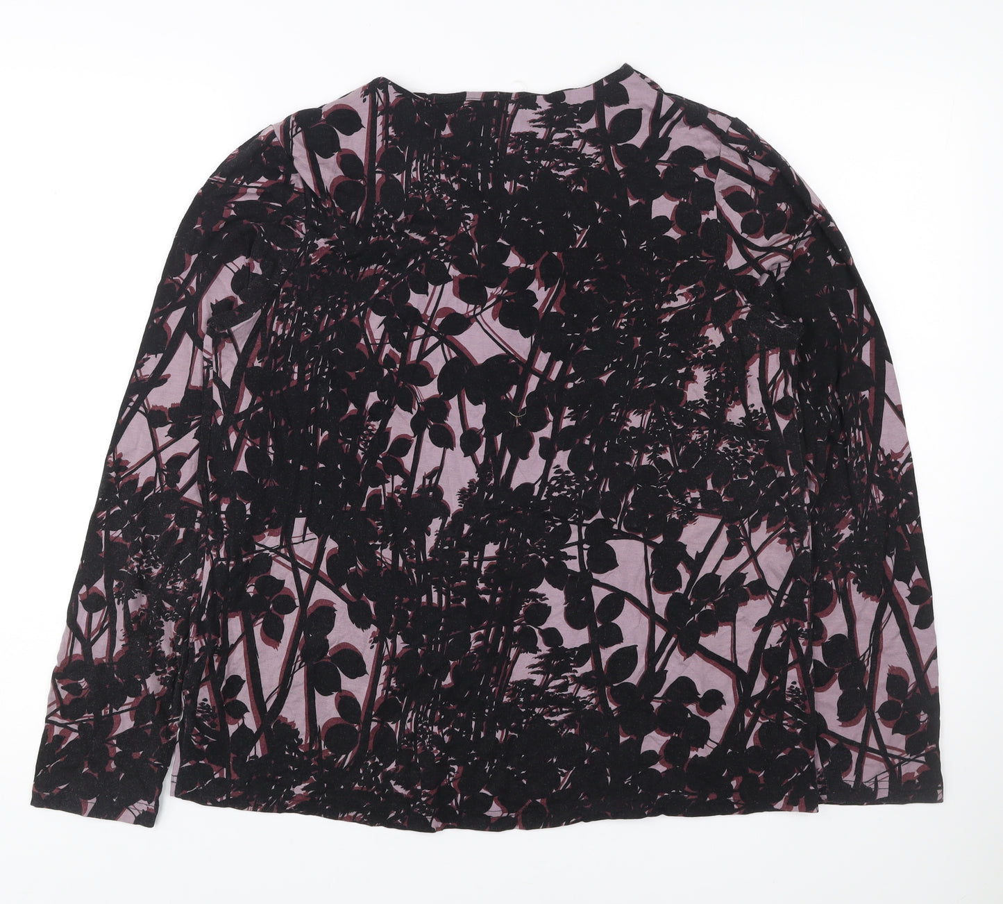 Thought Womens Purple Floral Long Sleeve Tunic Blouse UK 12